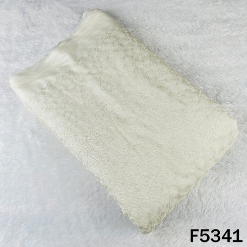 Zari Embroidered Mul Chanderi Fabric - F5341