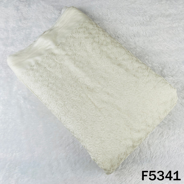 Zari Embroidered Mul Chanderi Fabric - F5341
