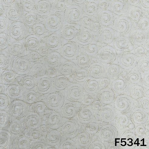 Zari Embroidered Mul Chanderi Fabric - F5341