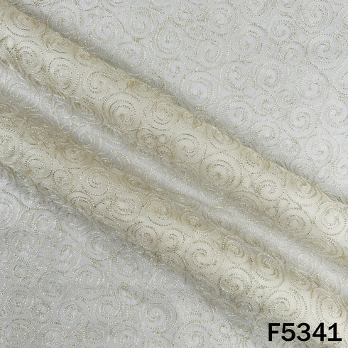 Zari Embroidered Mul Chanderi Fabric - F5341