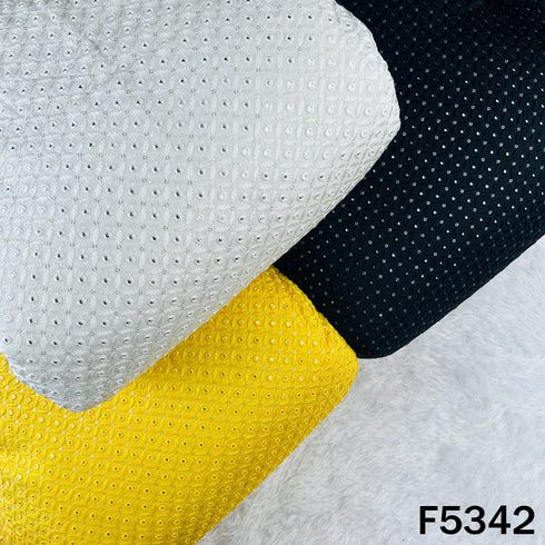 Thread Sequins Embroidered Upada Silk Fabric - F5342