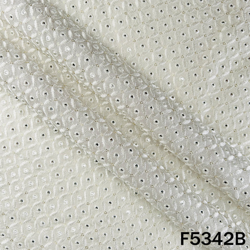 Thread Sequins Embroidered Upada Silk Fabric - F5342