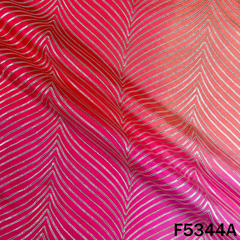 Gota Patti Work Ombre Shade Chinnon Chiffon Fabric - F5344
