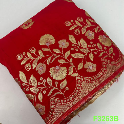 Zari Work Upara Silk Fabric-F3263