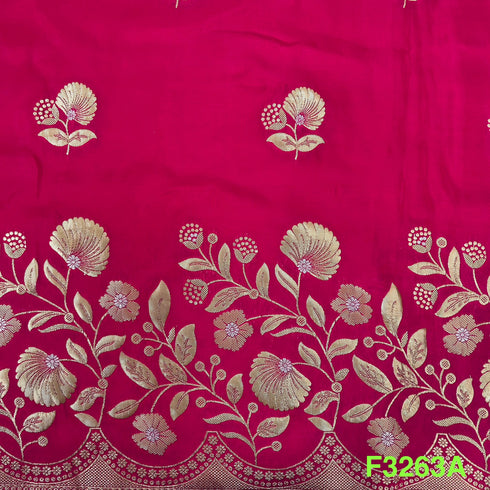 Zari Work Upara Silk Fabric-F3263