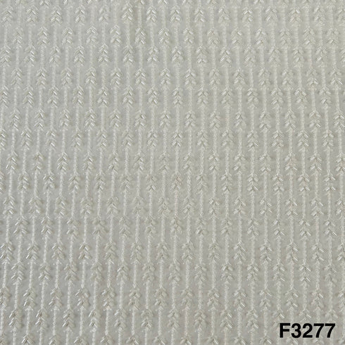 Cut Dana Thread Embroidered Georgette Fabric-F3277
