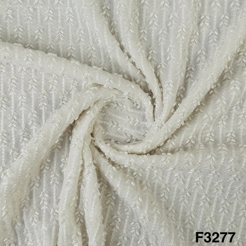 Cut Dana Thread Embroidered Georgette Fabric-F3277