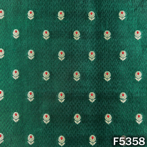 Zari Work Pure Banarasi Brocade Silk Fabric - F5358