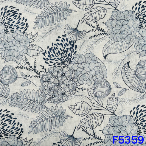 Digital Print Pure Linen Cotton Fabric - F5359