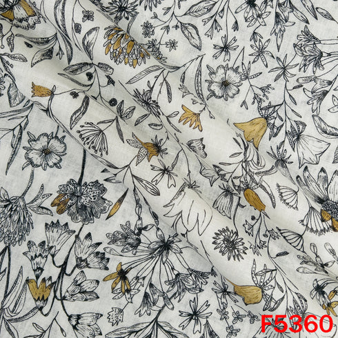 Digital Print Pure Linen Cotton Fabric - F5360