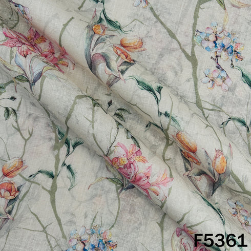 Digital Print Linen Cotton Fabric - F5361