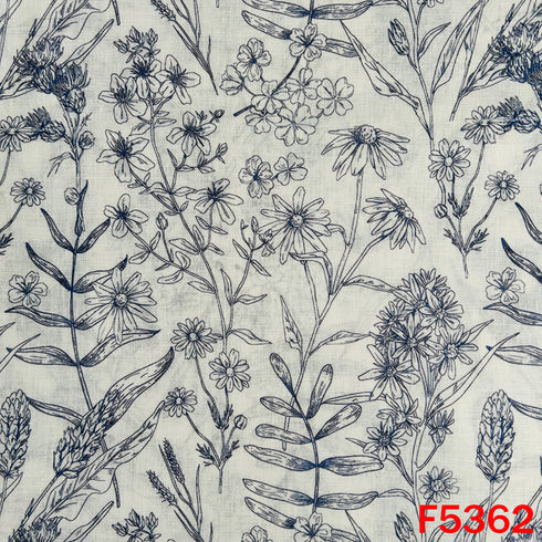 Digital Print Linen Cotton Fabric - F5362