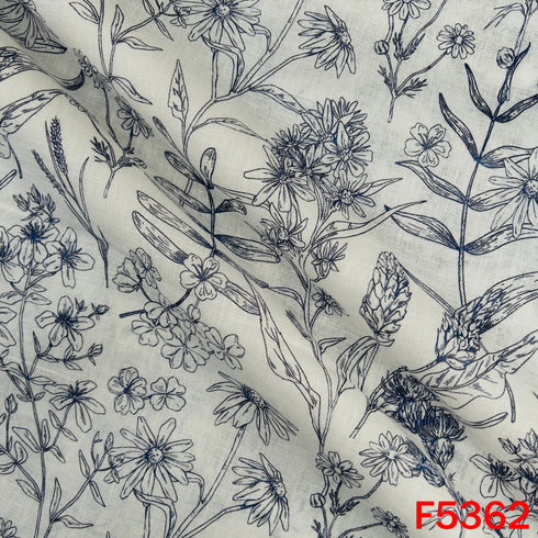 Digital Print Linen Cotton Fabric - F5362