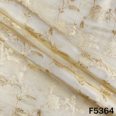 Dyeable Zari Work Shimmer Tissue Fabric - F5364