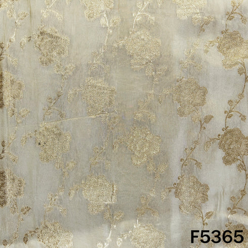 Dyeable Zari Work Shimmer Tissue Fabric - F5365