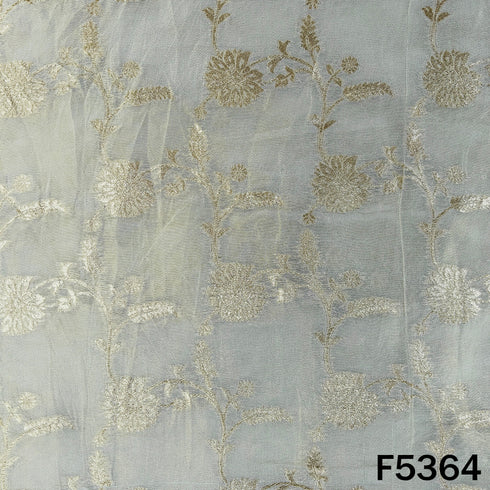 Dyeable Zari Work Shimmer Tissue Fabric - F5364