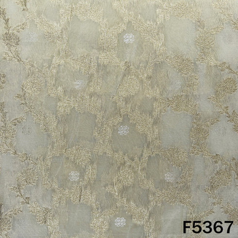 Dyeable Zari Work Shimmer Tissue Fabric - F5367