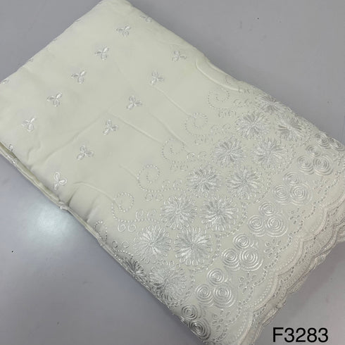 Thread Embroidered Rayon Fabric-F3283
