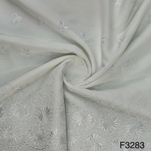 Thread Embroidered Rayon Fabric-F3283