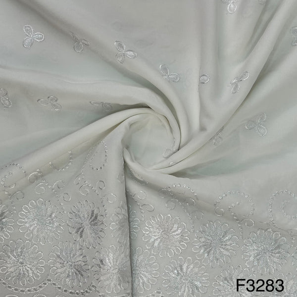 Thread Embroidered Rayon Fabric-F3283
