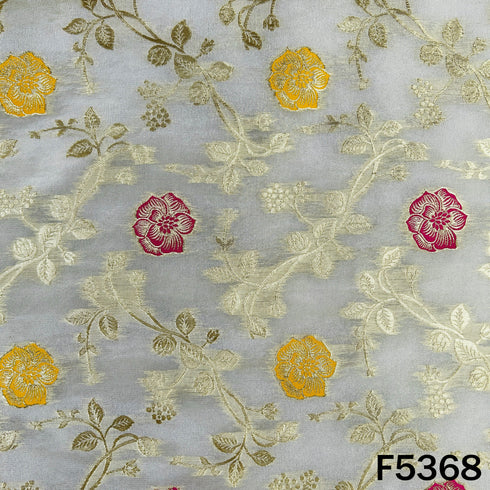 Dyeable Zari Work Shimmer Tissue Fabric - F5368