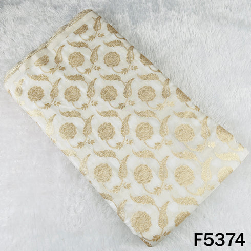 Dyeable Zari Work Brocade Silk Fabric - F5374