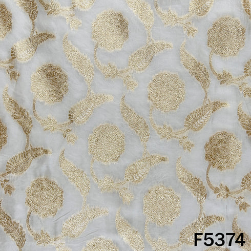 Dyeable Zari Work Brocade Silk Fabric - F5374