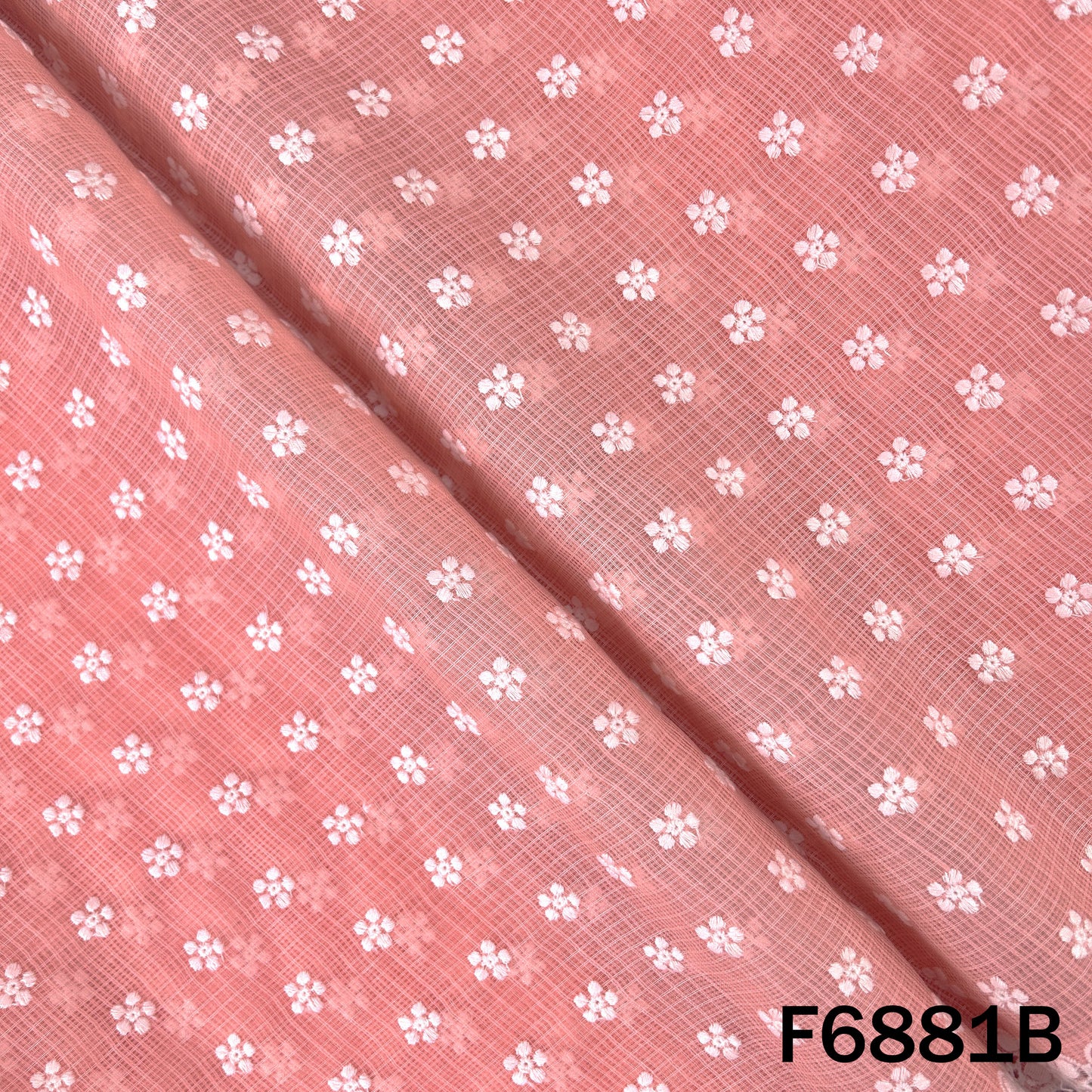 Thread Embroidered kota Cotton Fabric - F6881