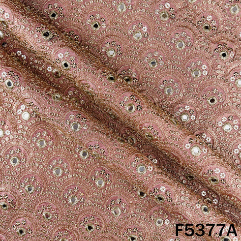 Zari Sequins Embroidered Shimmer Tissue Fabric - F5377