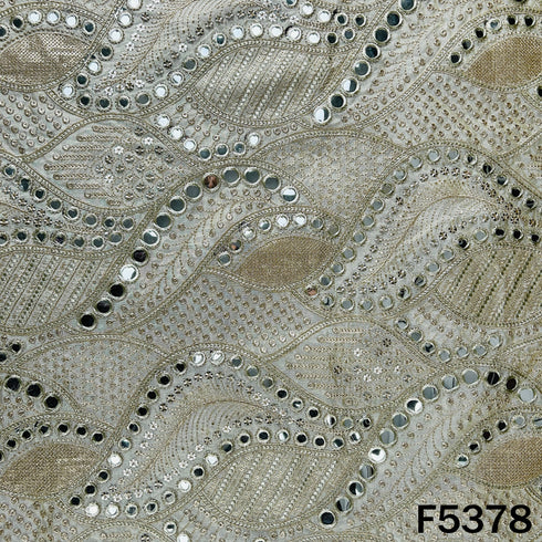 Zari Sequins Embroidered Shimmer Tissue Fabric - F5378