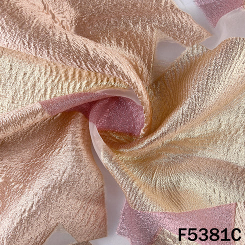 Zari Work Crushed Tissue Fabric - F5381