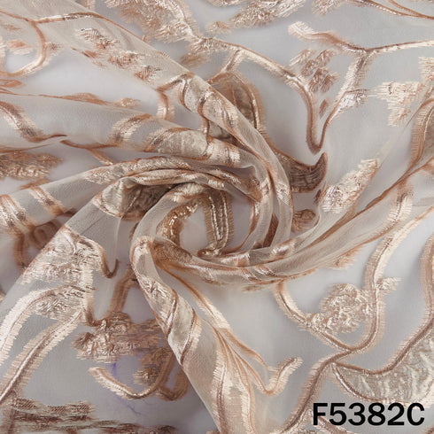 Self Embroidered Organza Fabric - F5382
