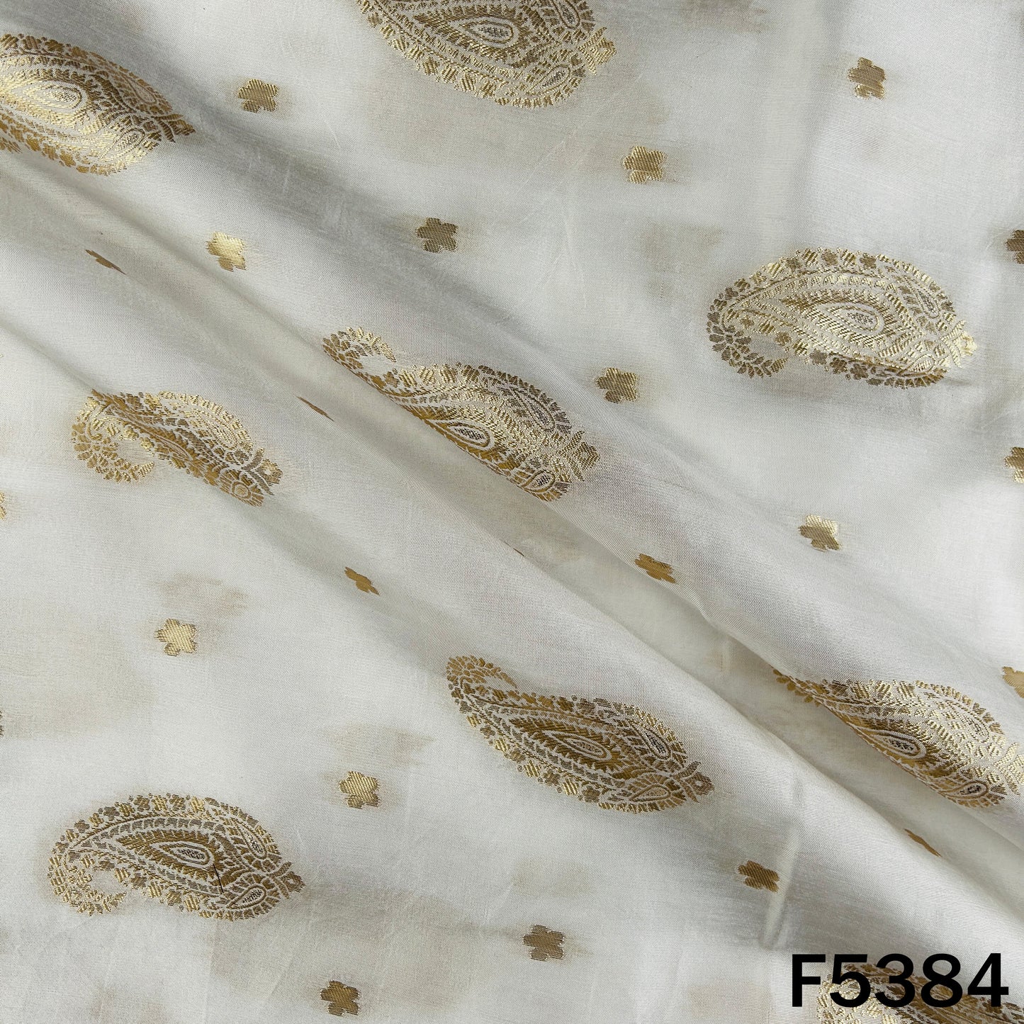 Dyeable Zari Work Dola Silk Fabric - F5384