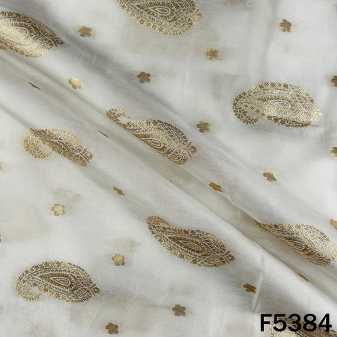 Dyeable Zari Work Dola Silk Fabric - F5384