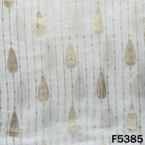 Dyeable Zari Work Dola Silk Fabric - F5385