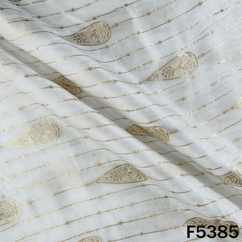 Dyeable Zari Work Dola Silk Fabric - F5385
