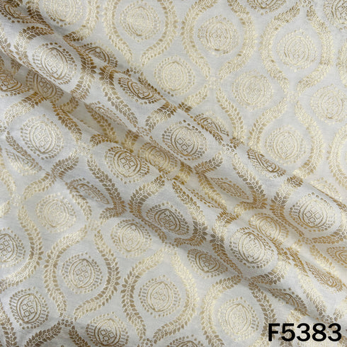 Dyeable Zari Work Dola Silk Fabric - F5383