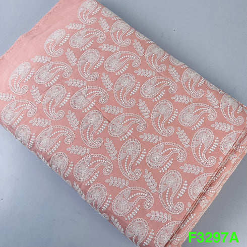 Thread Embroidered Cotton Fabric-F3297