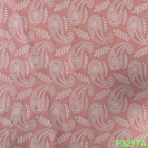 Thread Embroidered Cotton Fabric-F3297