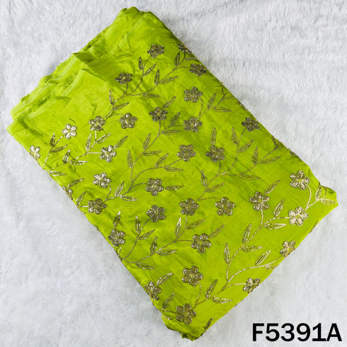 Cut Dana Sequins Embroidered Upada Silk Fabric - F5391