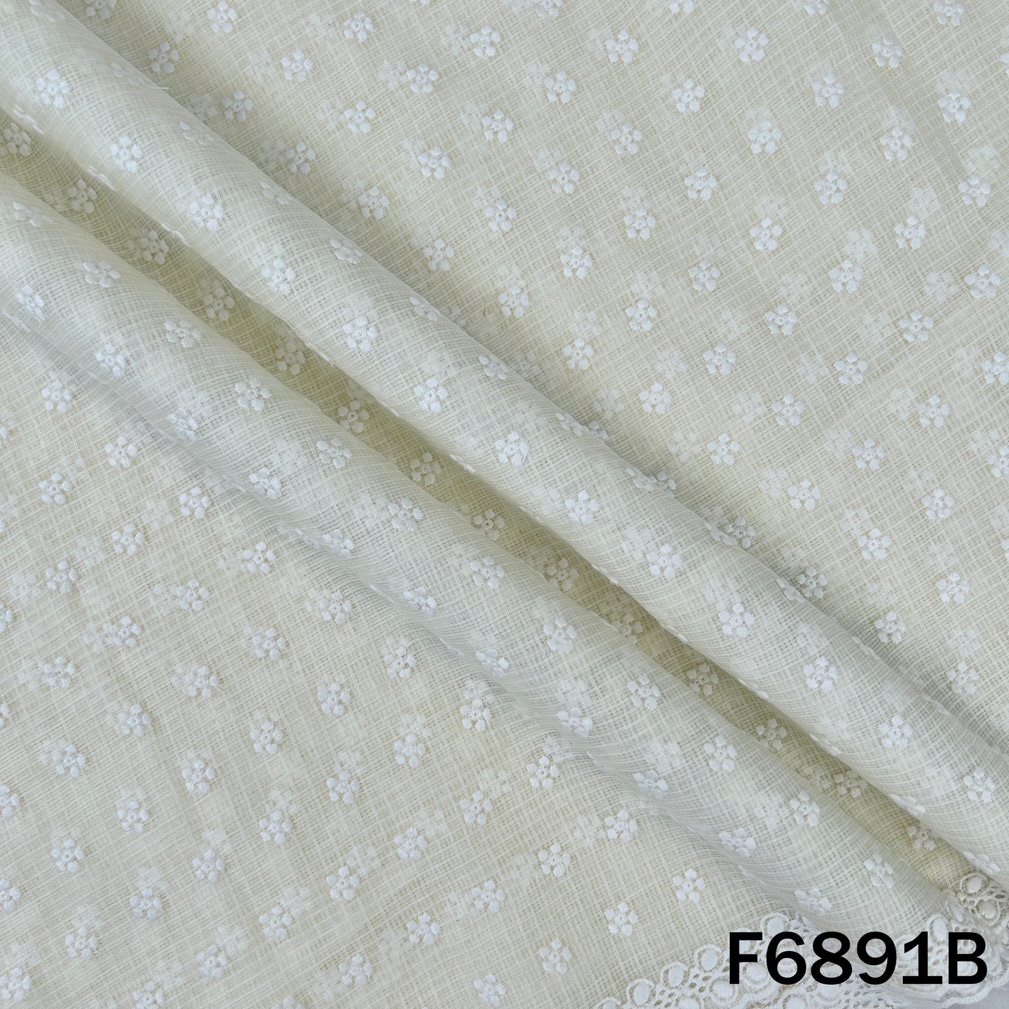 Thread Embroidered kota Cotton Fabric - F6891