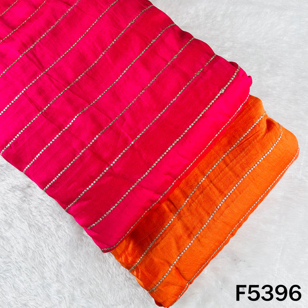 Zari Sequins Embroidered Tussar Silk Fabric - F5396