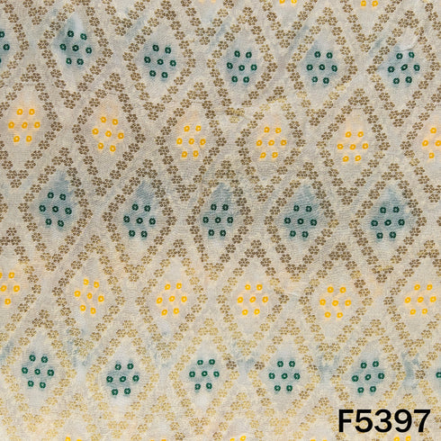 Dyeable Zari Work Georgette Fabric - F5397