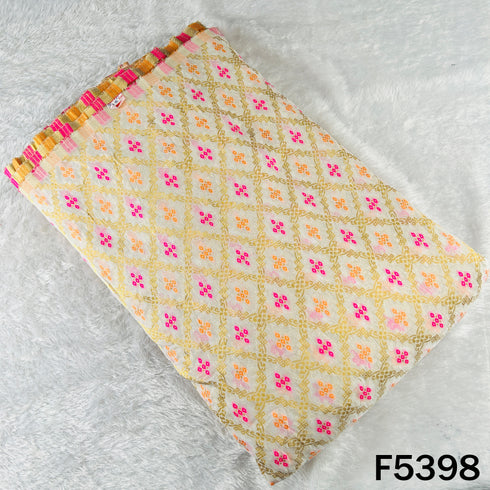 Dyeable Zari Work Georgette Fabric - F5398