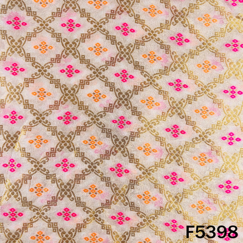 Dyeable Zari Work Georgette Fabric - F5398