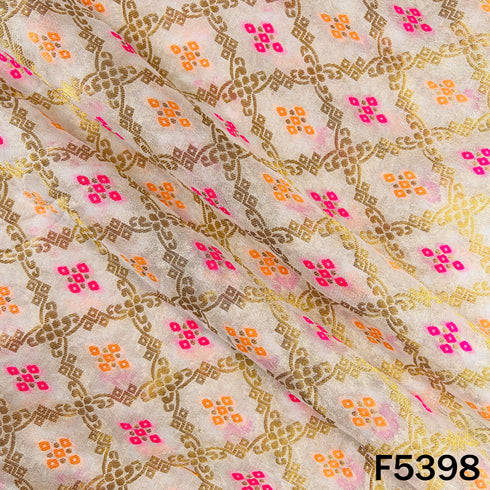 Dyeable Zari Work Georgette Fabric - F5398