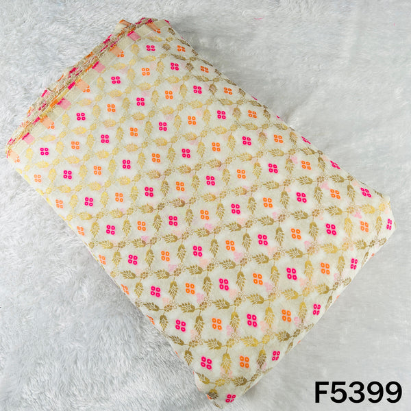 Dyeable Zari Work Georgette Fabric - F5399