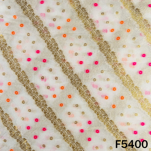 Dyeable Zari Work Georgette Fabric - F5400