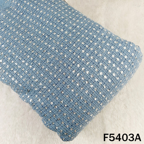 Cut Dana Sequins Embroidered Tweed Fabric - F5403