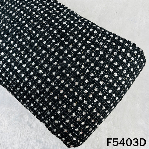 Cut Dana Sequins Embroidered Tweed Fabric - F5403